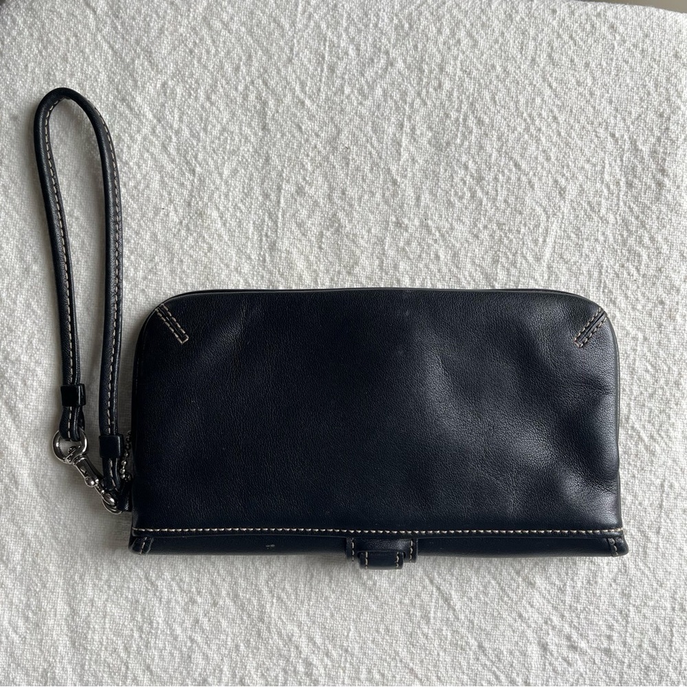 Coach Black Leather Wristlet with Buckle - Picture 4 of 7